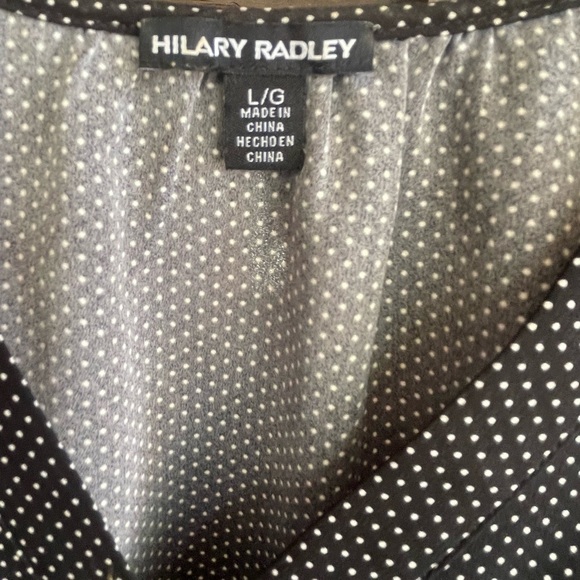 V-Neck Top with Black and White Polka Dots - Picture 3 of 5